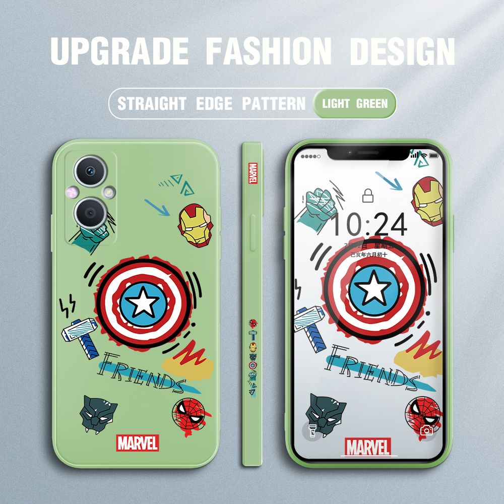 Jizetin for OPPO Reno7 Z 5G Back Cover Hero Props Side Design Liquid Silicone Phone Case Soft Full Camera Protect Phone Cases