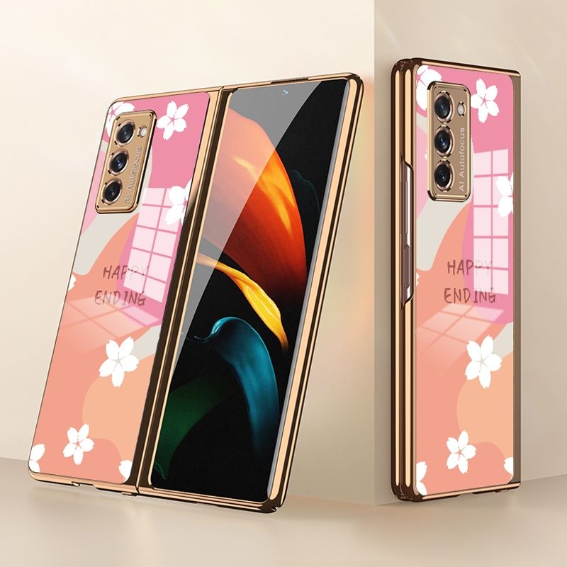 For Samsung Galaxy Z Fold2 5G GKK Electroplating Painted Glass Protective Case