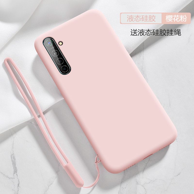 For Realme XT Case Ultra thin Soft Phone Back Cover Smooth Liquid Silicone Flocking Protective Casing (With Free Gift lanyard)