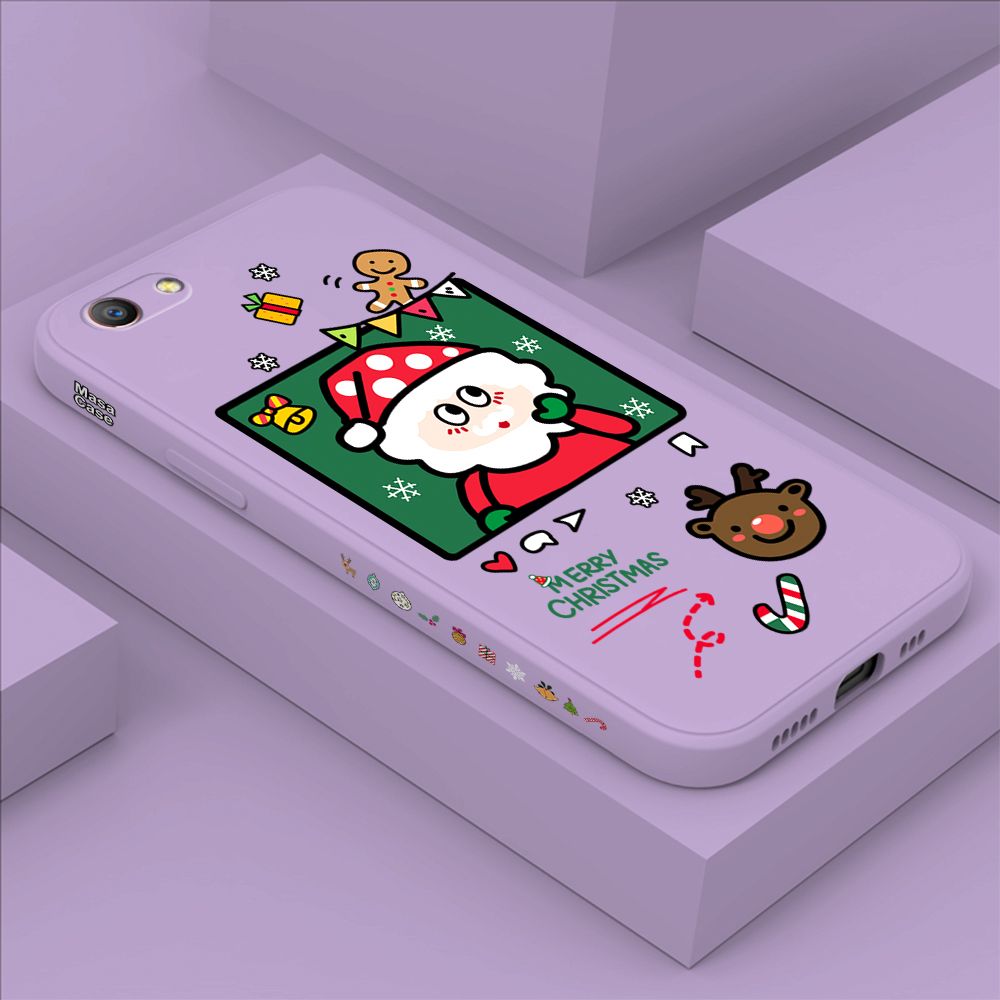 ZeroQiQi for OPPO F1S Case Santa Claus Christmas Gifts Side Printing Cases Soft Liquid Silicone Phone Cover