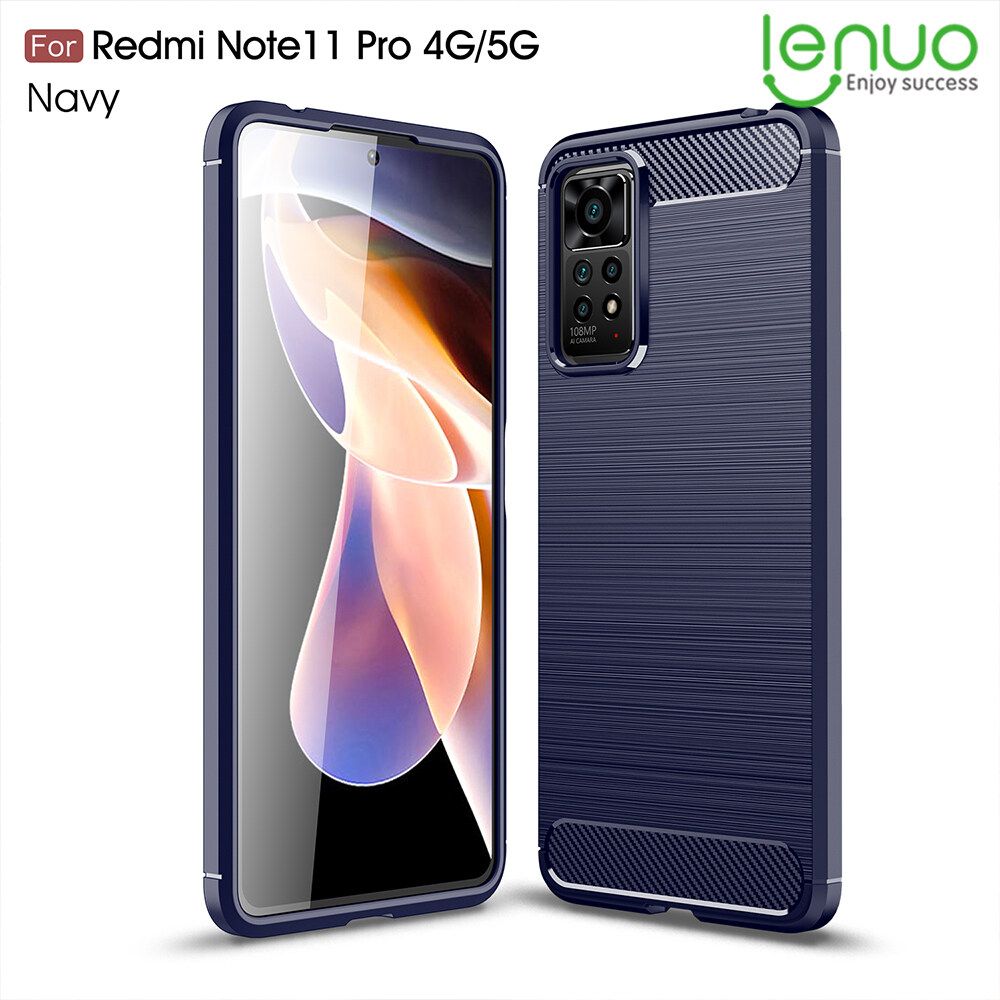 Lenuo for Xiaomi Redmi Note 11 Pro / Redmi Note 11 Pro 5G Case Carbon Fiber Cover