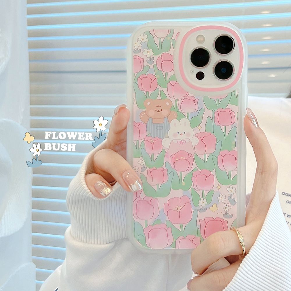 Cute Flower Soft Silicone Cover for Mobile Phone Protective Case for iPhone 13 Pro Max / 12 Mini / 11 Pro Max / XR / XS Max / SE2 / 7 /8 Plus