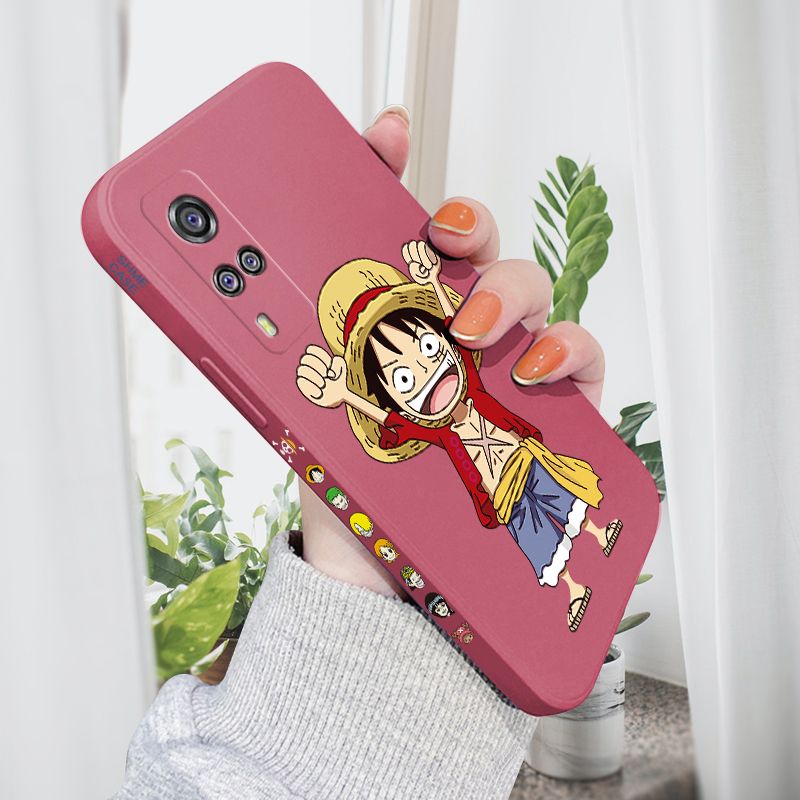 AMORVOR for Vivo Y51 2020/Y53S 4G/Vivo Y51S in Pakistan/Y51A 2021/Y31 2021 Back Cover Anime One-Piece Luffy Side design Soft Case Liquid Silicone Phone Cases