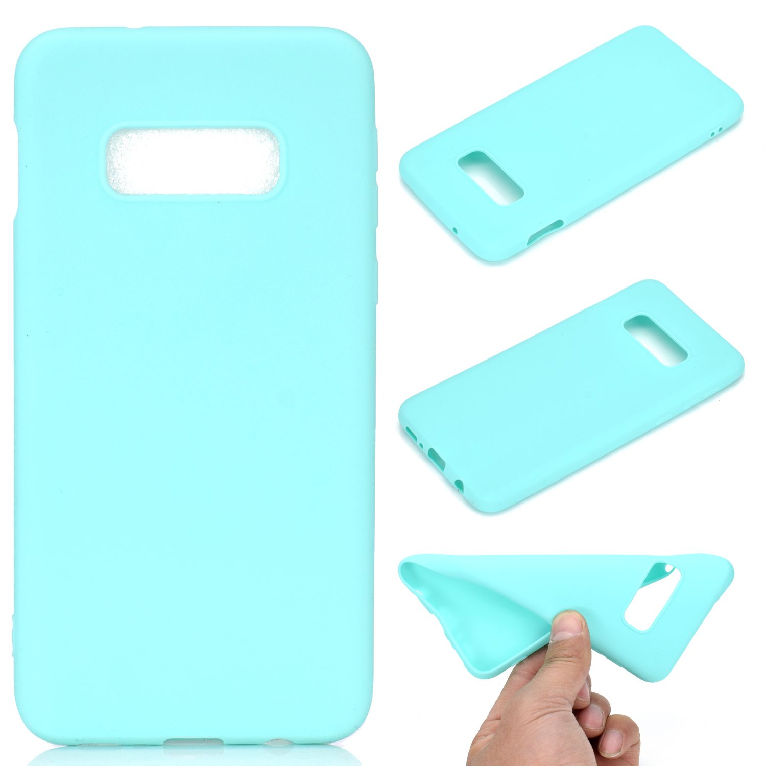 For  S10 E Lovely Candy Color Matte PU Anti-scratch Non-slip Protective Cover Back Case