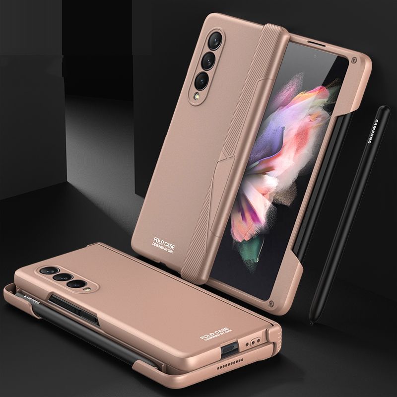 For Samsung Galaxy Z Fold3 5G GKK Magnetic Hinged Phone Flip Case with Side Pen Slot