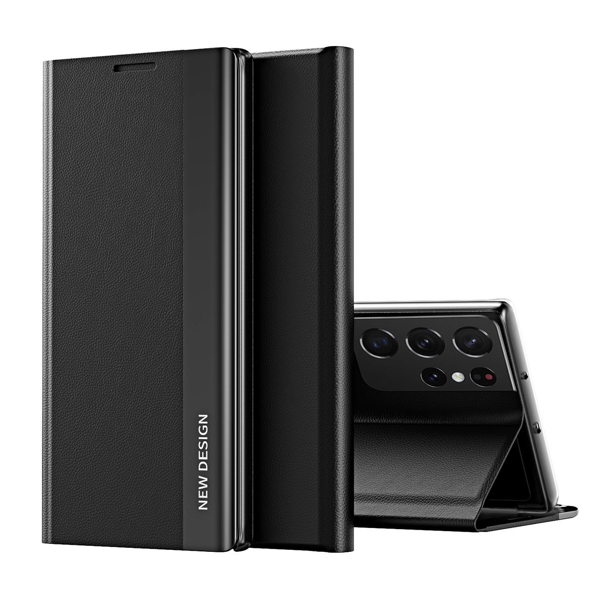 For Samsung Galaxy S21 Ultra 5G Thin Slim Folio Flip Leather Magnetic Closure Case Cover