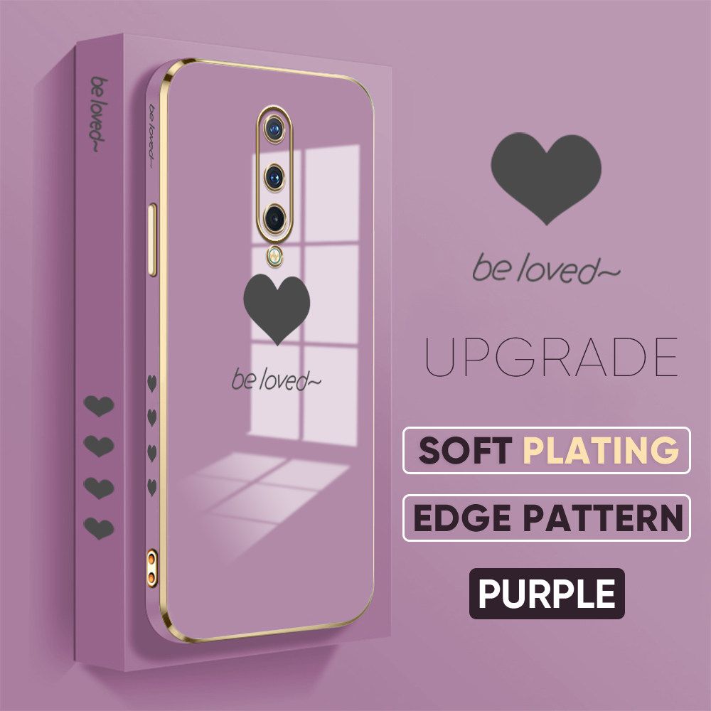 TA for OnePlus 8 Back Cover + Free Lanyard Simple Love Luxury 6D Plating Case Side Pattern Soft Silicone Square Phone Cases