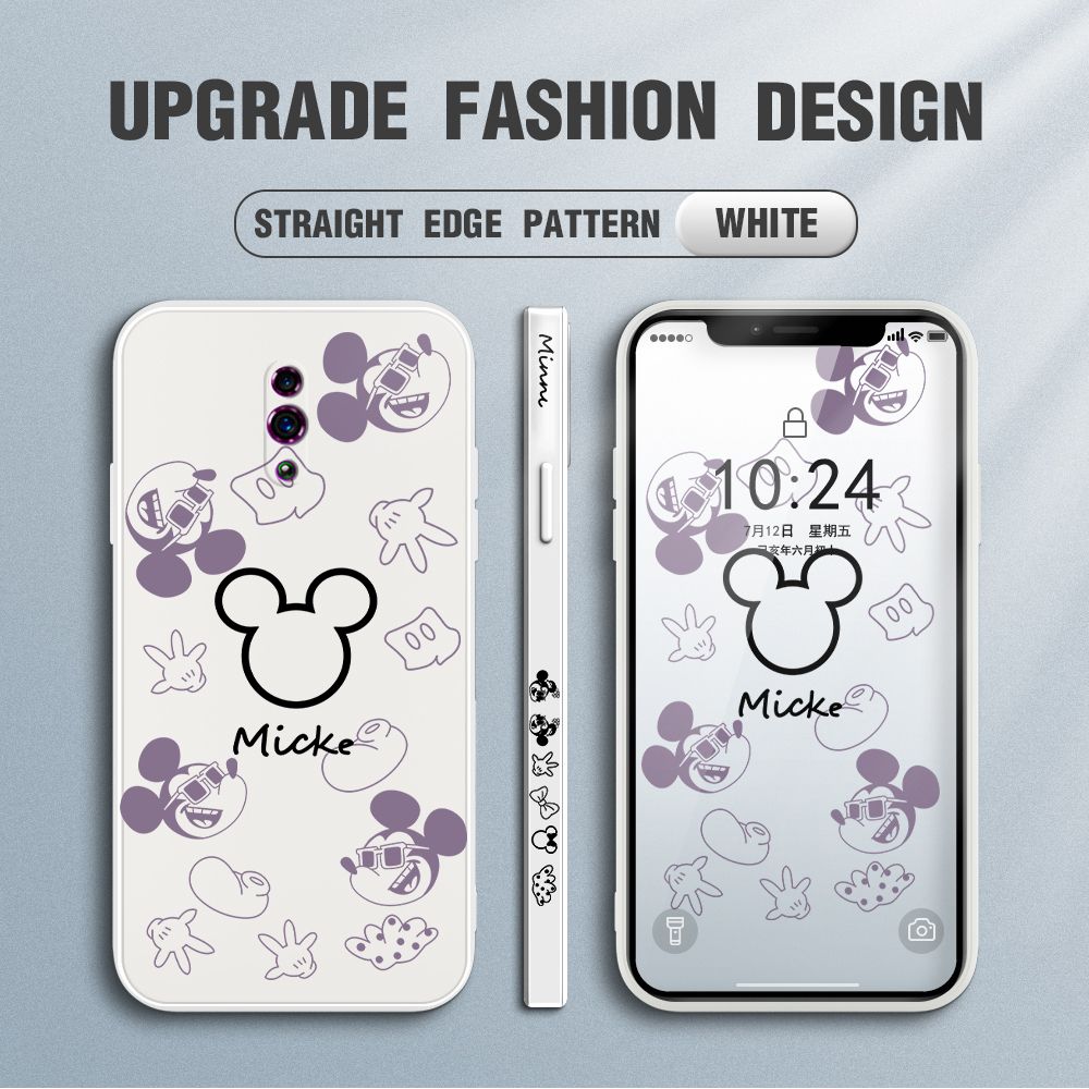 FHKL for OPPO Reno Back Cover Mickey Print Side design Soft Case Multicolor Liquid Silicone Phone Cases