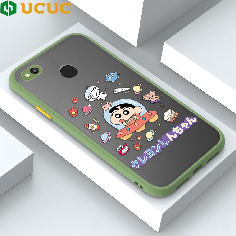 UCUC for Redmi 4X Back Cover Spaceship Shinchan Frosted Transparent Hard Phone Case Thin Shockproof Full Cover Camera Protect Case
