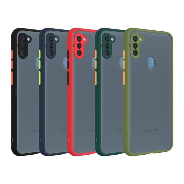 For Samsung Galaxy M11 Matte Shockproof Soft TPU Silicone Clear Cover Cas
