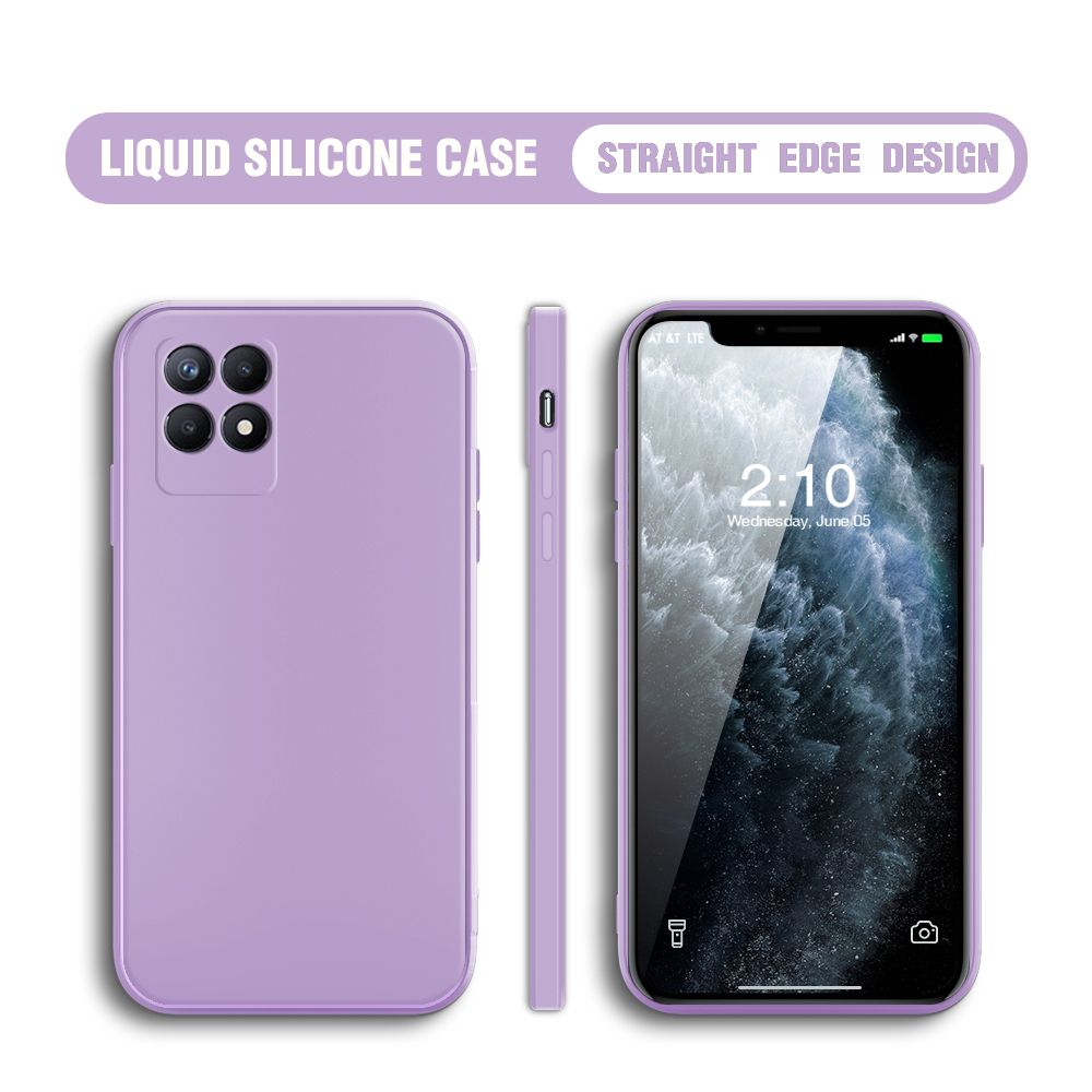 Jizetin for Realme 8I Case Thin Soft Luxury Square Liquid Silicone Phone Case Candy Cover