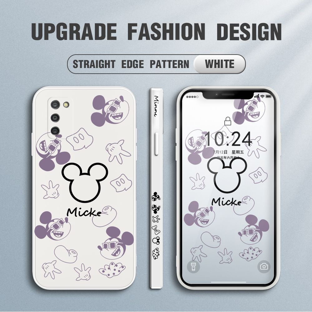 Jizetin for Samsung Galaxy A03S Case Creative Printing Pattern Side Design Phone Case Square Edge Pattern Liquid Silicone Cases Full Cover Camera Shockproof Protective Case