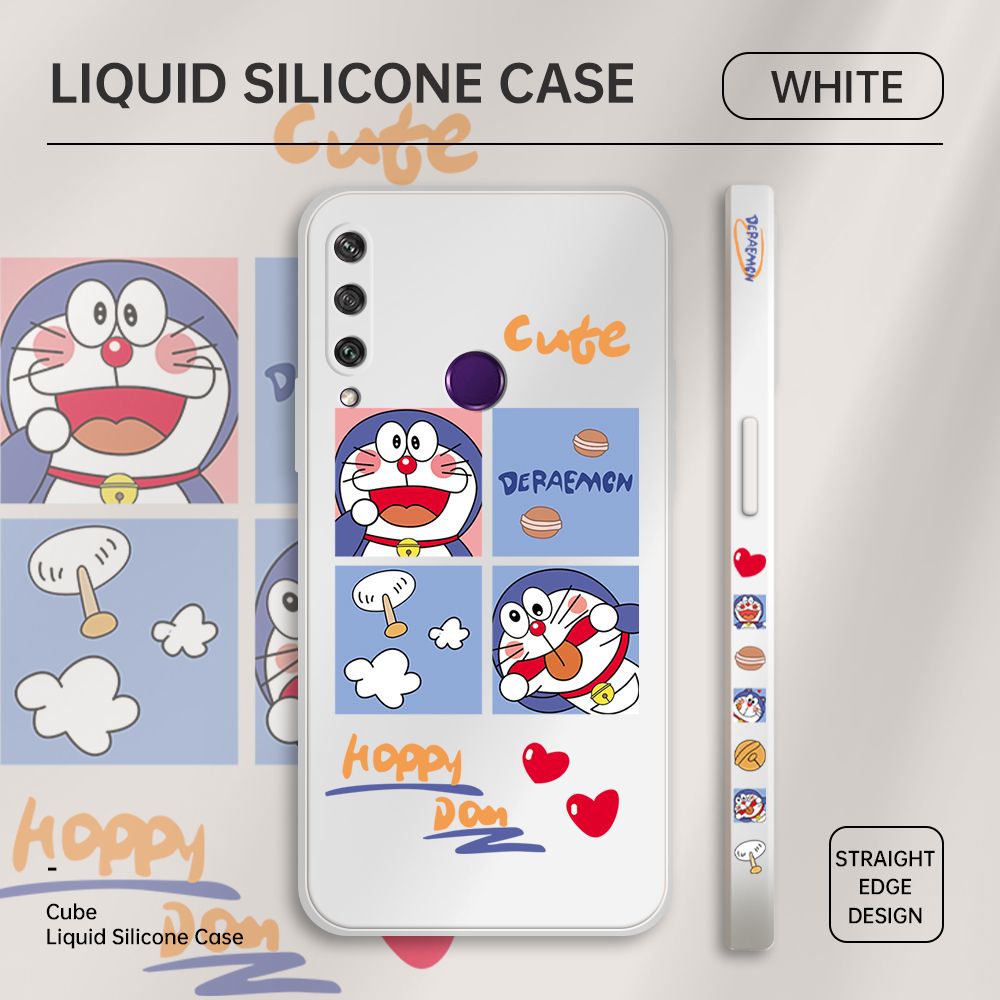 ZeroQiQi for Huawei Y6P Case Cartoon Cat Phone Cover Soft Full Lens Protection Case Ultra Thin Soft Liquid Silicone Phone Case