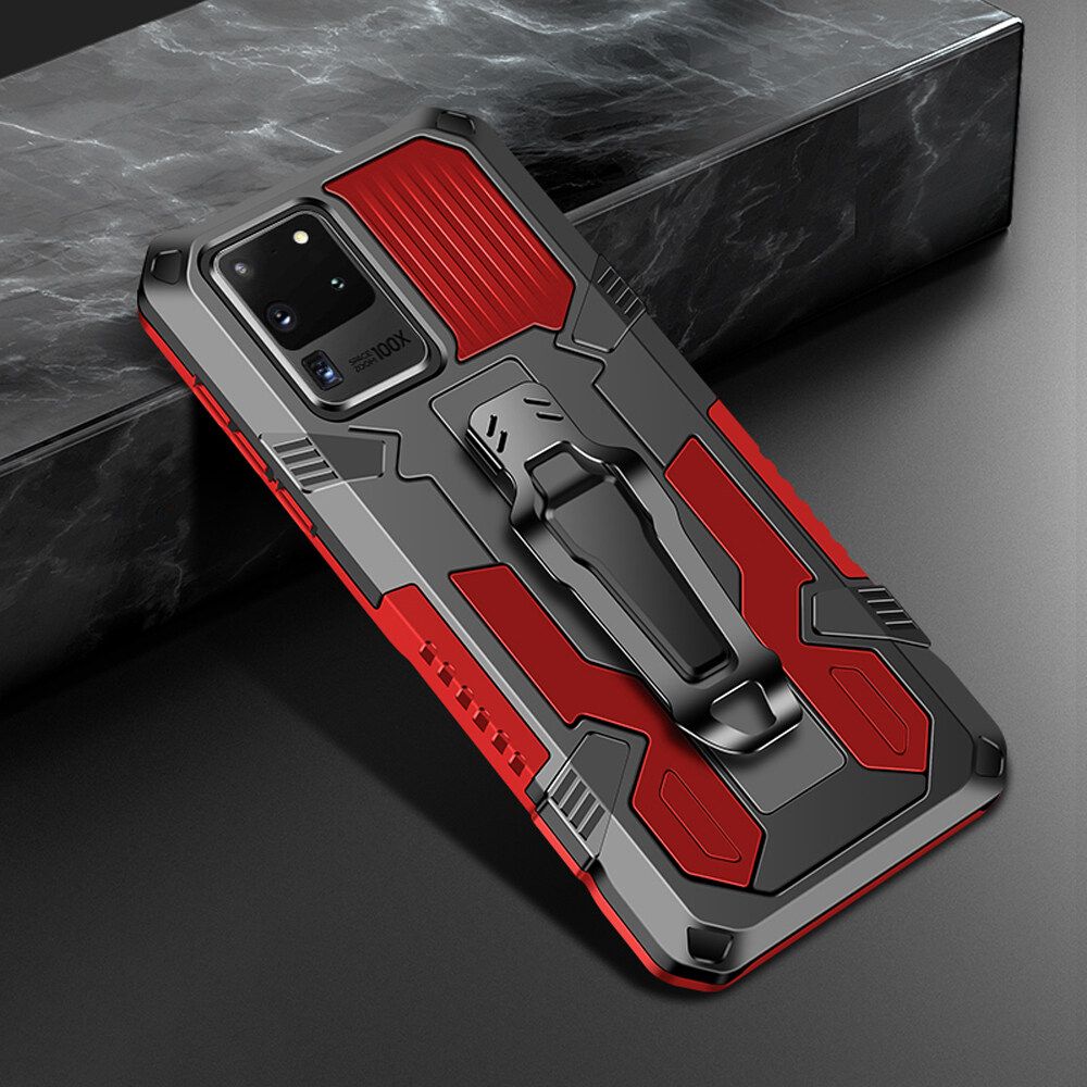 Shockproof Phone Case For Samsung Galaxy S20 Ultra Rugged Armor Aluminum Magnetic Stand Metal Anti-fall Cover