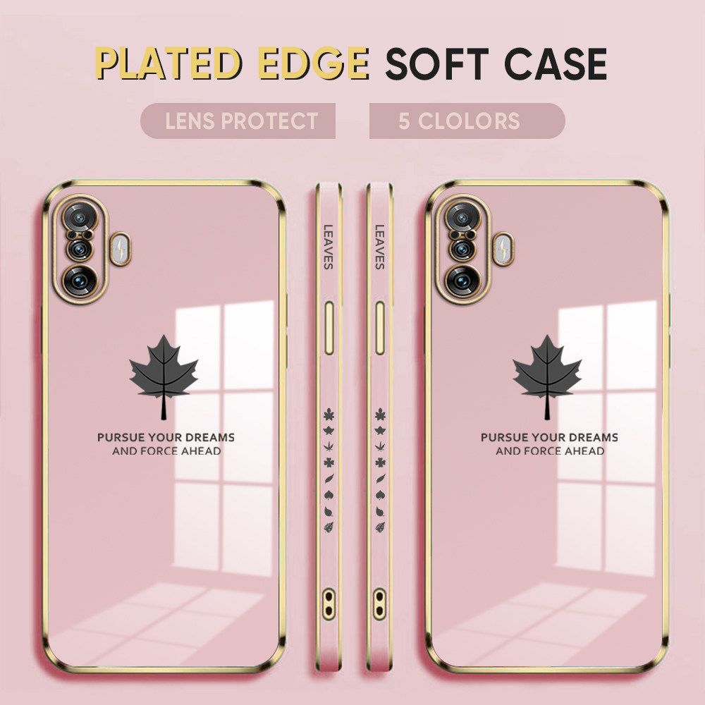 Luxury 6D Plating Case for Xiaomi 9 Phone Cases Maple Leaf Side Print Soft Silicone Square Back Cover