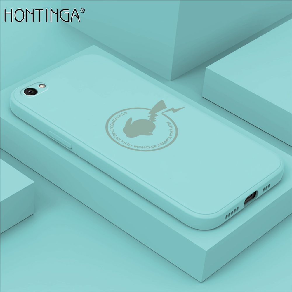 Hontinga for V5 / V5S / V5 Lite Case Cartoon Pikachu Pokemon Phone Case Liquid Silicone Casing Full Cover Camera Shockproof Protective Case