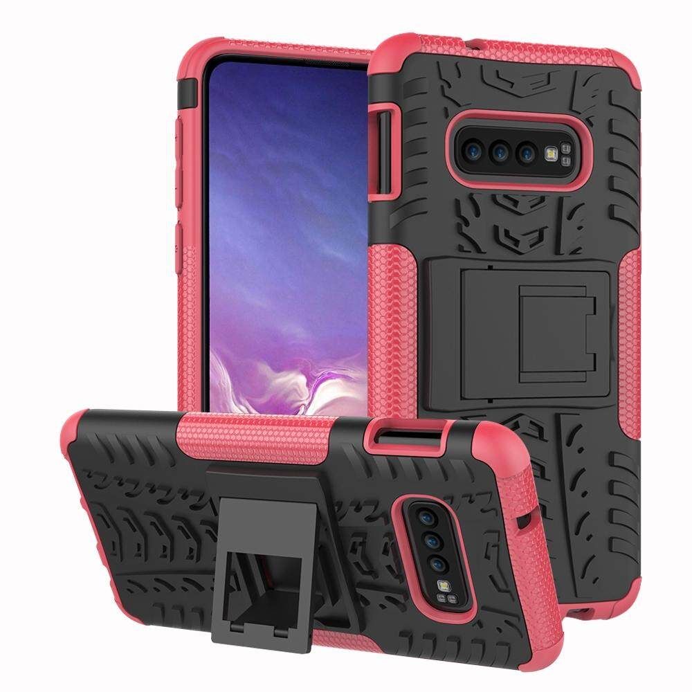 For Galaxy S10e Dual Layer Heavy Duty Armor Tough Hybrid Shockproof Stand Protective Case Cover