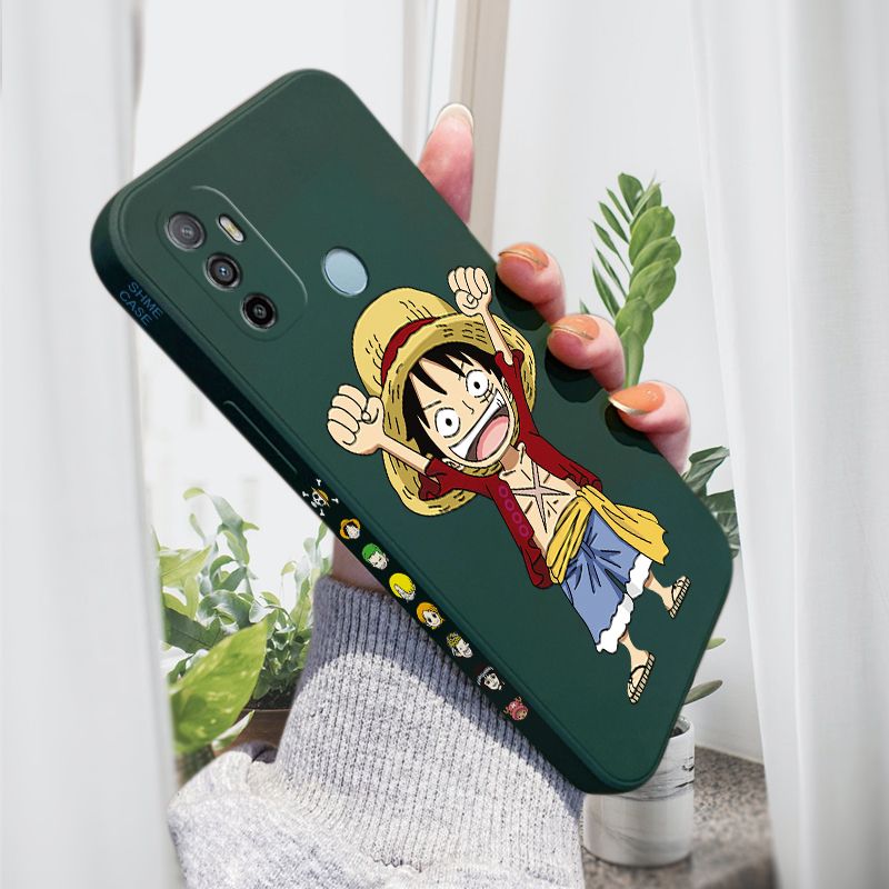 AMORVOR for OPPO A53 2020 Back Cover Anime One-Piece Luffy Side design Soft Case Liquid Silicone Phone Cases