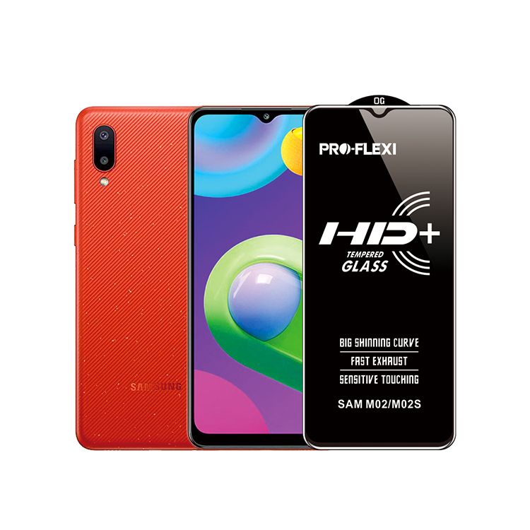 Samsung Galaxy M02 OG Type Tempered Glass Screen Protector (Better than 6D/9D/11D) - Black