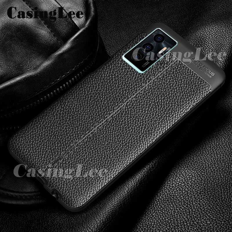 Casinglee For VIVO V23E Case for Silicone Litchi Pattern PU Leather Shockproof Back cover VIVO V23E Phone cases For girls and Boys