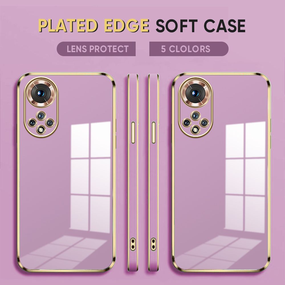 Luxury 6D Plating Case for Honor 50 Soft Silicone Square Frame Back Cover Shiny Bling Phone Cases