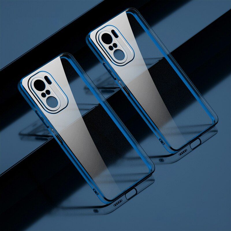 ASM Square Electroplate Transparent TPU Phone Case For Redmi Note 10 9 8 Pro Max Lite 4G 5G For Xiaomi Mi 11 10 10T 9 8 Cover