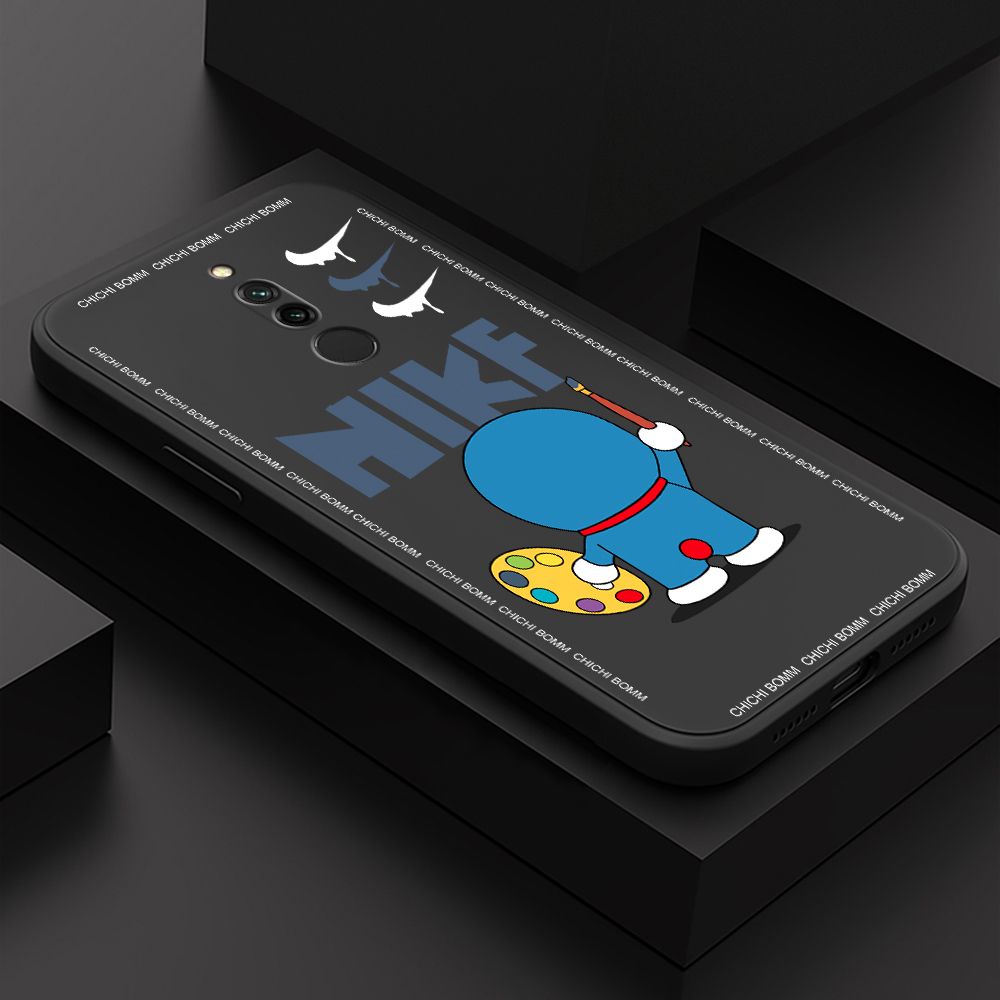 Hontinga for Xiaomi Redmi 8 Case Fashion Cat Phone Case Phone Case Soft Square Edge Silicone Cases Full Lens Cover Shockproof Protection Cover