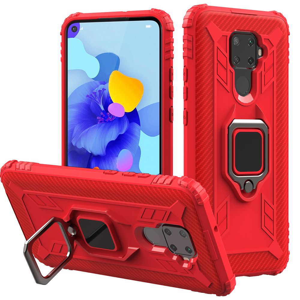 For Huawei Nova 5i Pro/Mate 30 Lite Armored Carbon Fiber Lord of the Rings Anti Fall Protection Case is Suitable