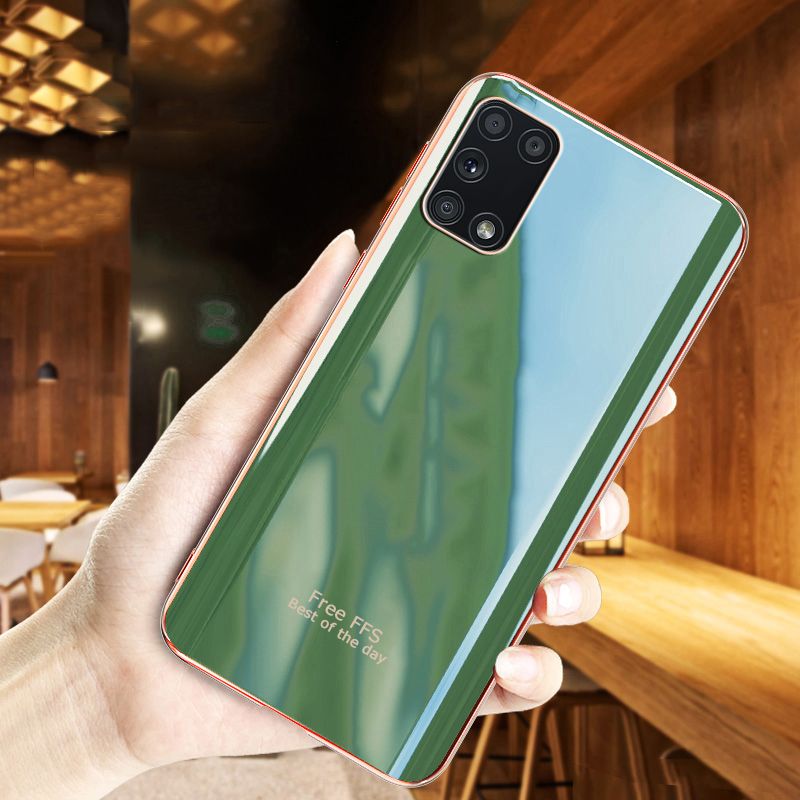 For Realme 7 Pro Case Silicone Soft Back Covers Electroplated Avocado Green Glitter Full Protector For s Realme7 Pro Back Cover