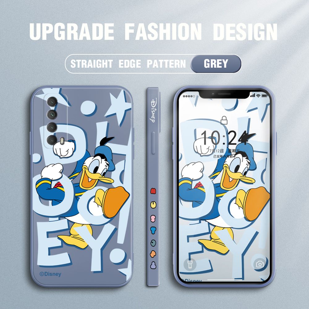 UCUC for Huawei Y7A 2020 Back Cover Cute Cartoon Characters Ultra Thin Soft Luxury Square Multicolor Liquid Silicone Phone Case