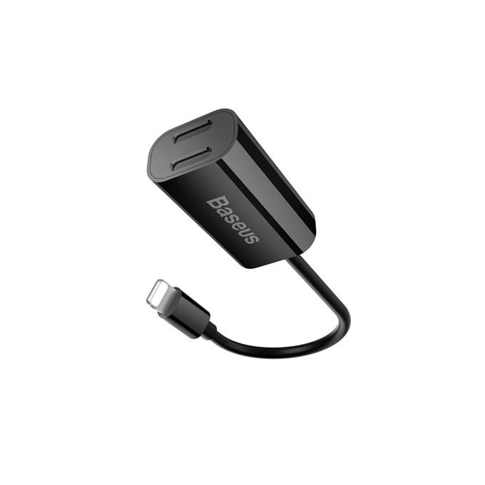 L36 Dual 8 Pin Audio Adapter for iPhone 8 - Black