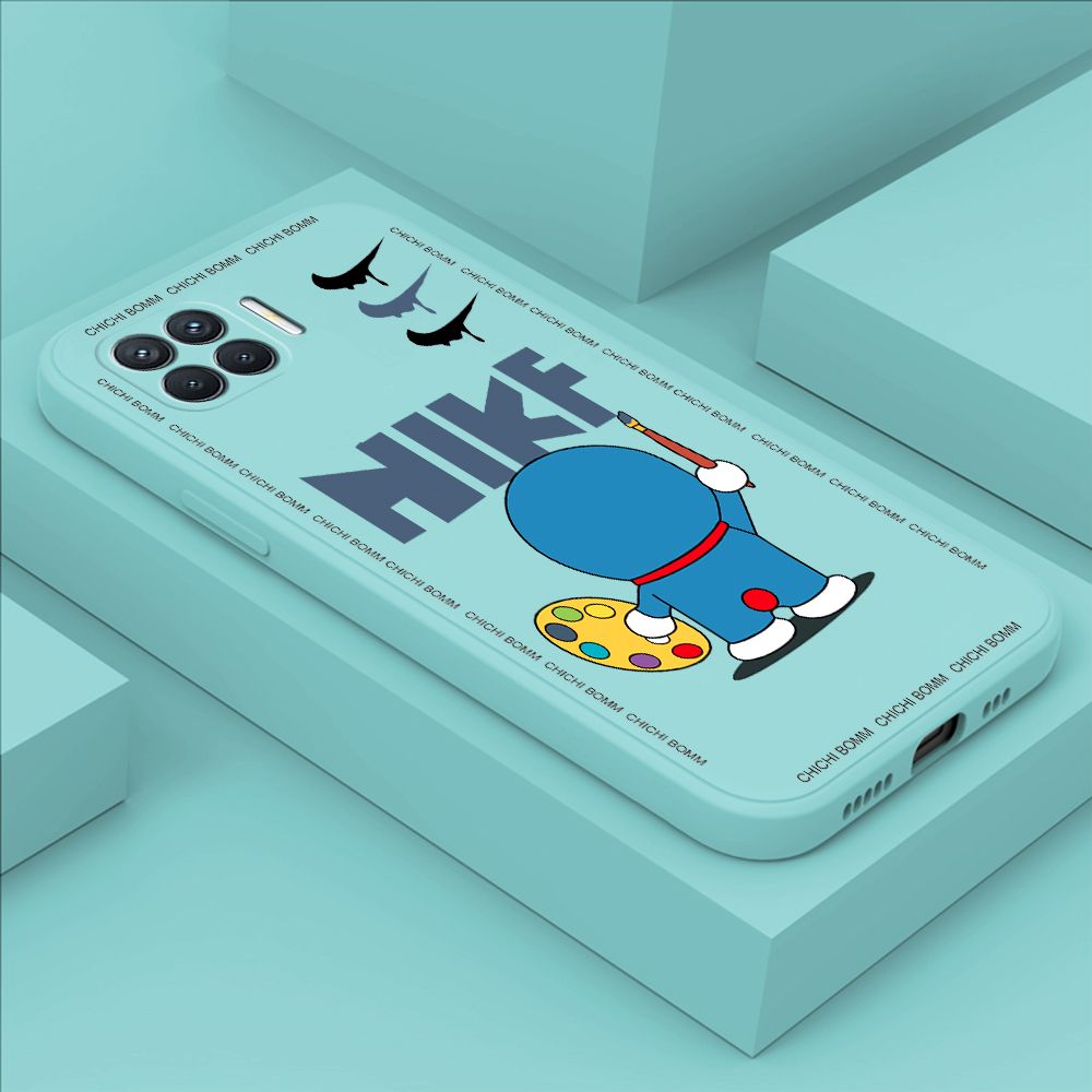 Hontinga for OPPO A93 2020 Case Fashion Cat Phone Case Phone Case Soft Square Edge Silicone Cases Full Lens Cover Shockproof Protection Cover