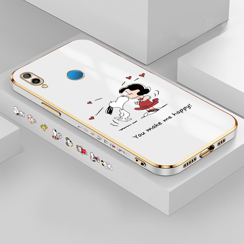 Jizetin (Free Lanyard) Huawei P20 Lite / Nova 3E Case Cute Puppy Little Girl Luxury 6D Plating Soft Casing Silicone Ultra Thin Phone Cover