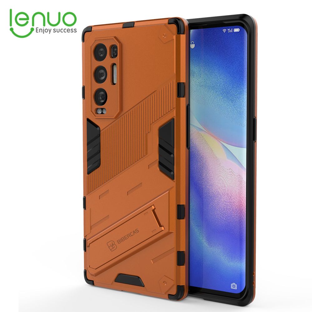 Lenuo Punk-Casing For OPPO Find X3 Neo / Reno5 Pro+ Back Cover Eight-Color Anti-Fall And Anti-Slip Phone Bracket Lens Protection Cover Lovers Case