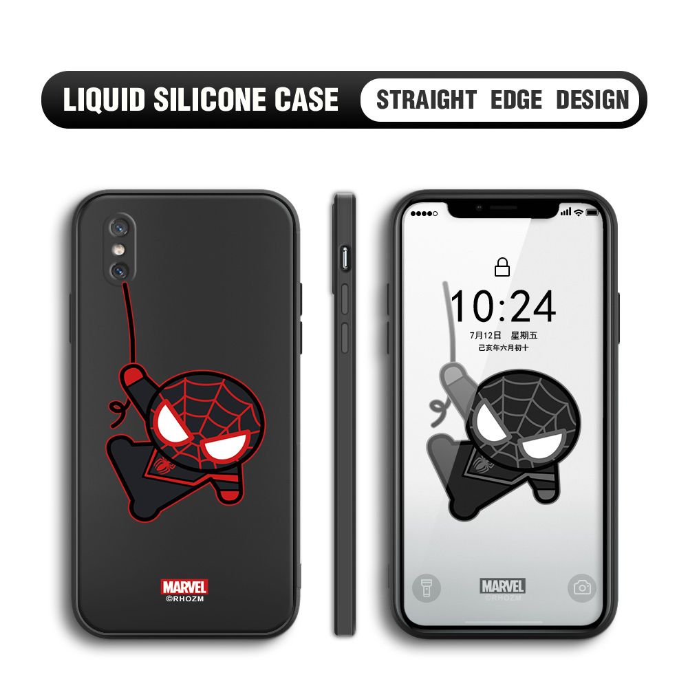 Jizetin for Xiaomi 8 Pro Back Cover Cute Spiderman For Boys Liquid Silicone Phone Case Soft Full Camera Protect Phone Cases