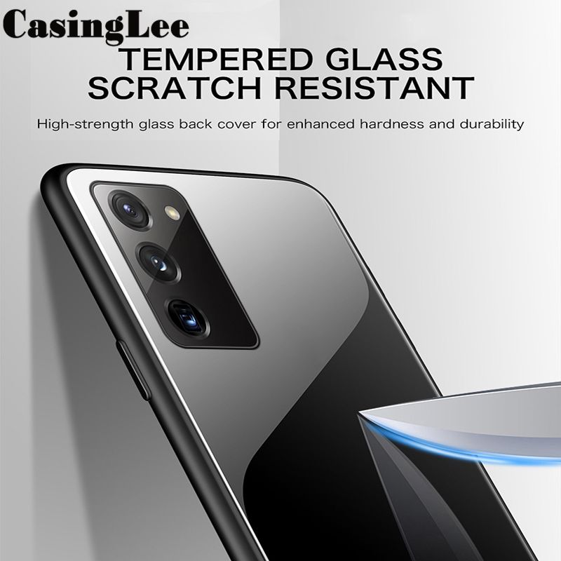 Protect Cover For Samsung Galaxy S20 Plus case Glass silicon Full Protection Tempered Glass Phone Cases for Samsung S20 Plus Back Cover For girls and Boys