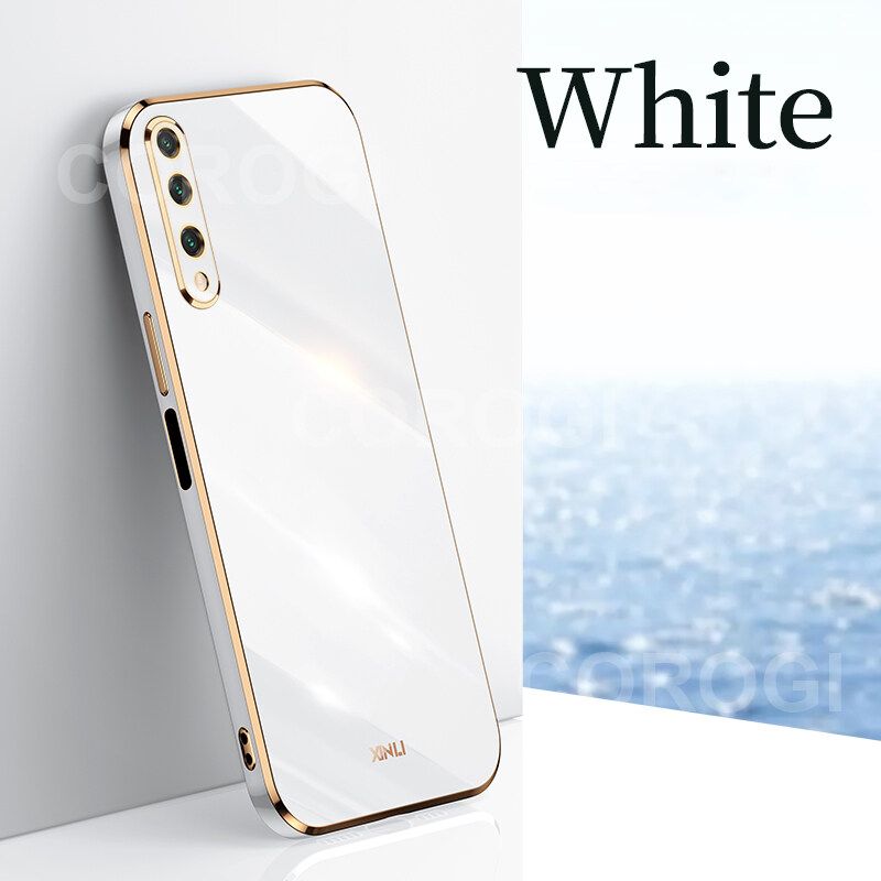 For Samsung Galaxy A7 2018 Back Cover Fashion Shiny Plating Square Bumper Camera Protection Case Soft Silicone Shockproof Protective Mobile Phone Cases