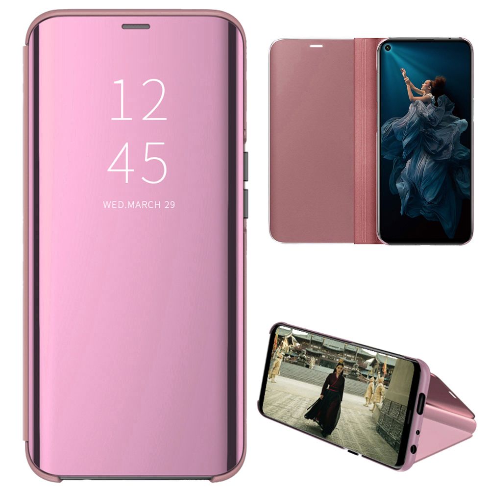 For Huawei Honor 20 Pro Mirror Plating Hard PC -PU Leather Semi-transparent Standing View Case Cover Mirror Plating Hard PC -PU Leather Semi-transparent Standing View Case Cover