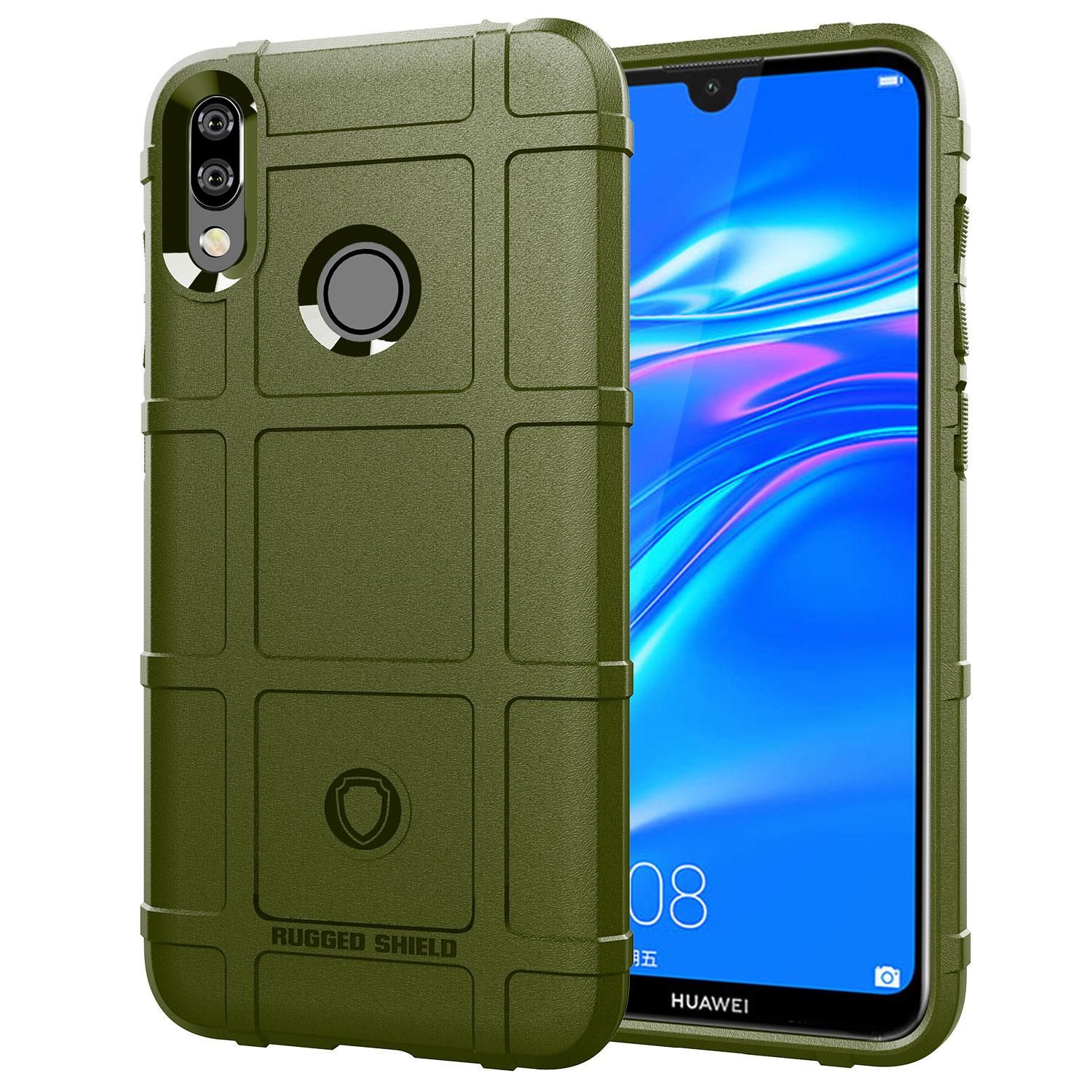 Rugged Shield Silicone Case For Huawei Y7 2019 / Y7 Prime 2019 Cases Military Heavy Duty Protect Phone Cover