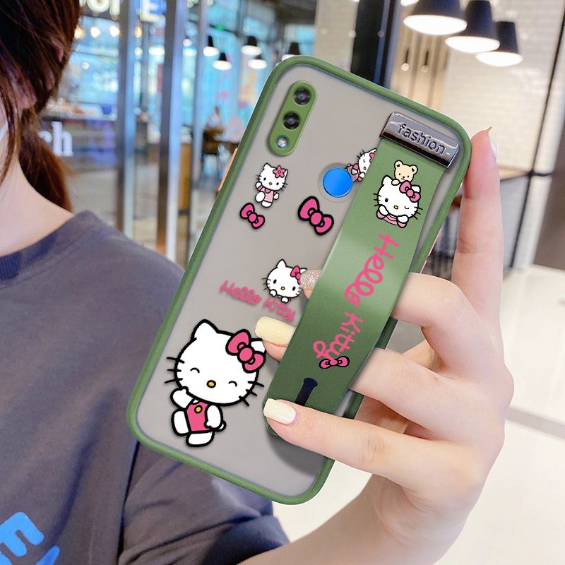 UCUC for Huawei Nova 3I Wrist Strap Case Lovely KT Cat Wristband Printing Cover Shockproof Ultra Thin Phone Case