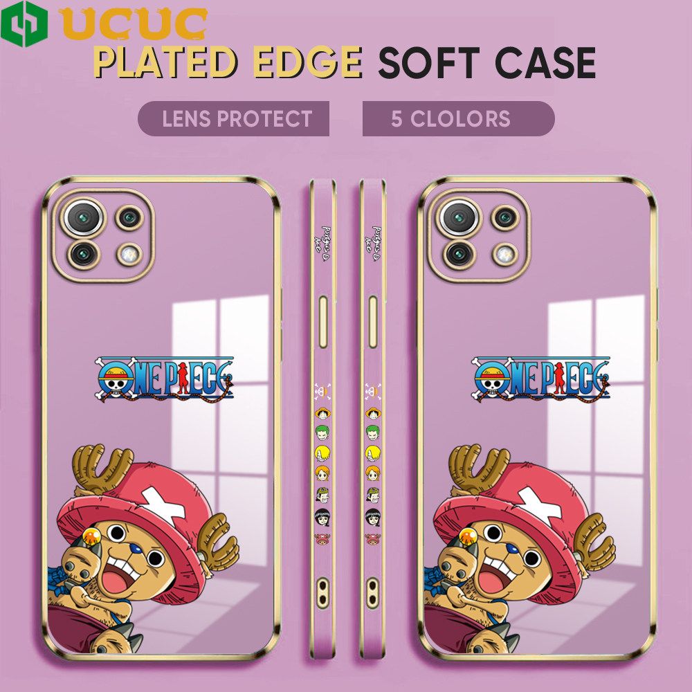 UCUC for Xiaomi 11 Lite Case Creative Cartoon Chopper Luxury 6D Plating Soft Casing Silicone Ultra Thin Phone Cover