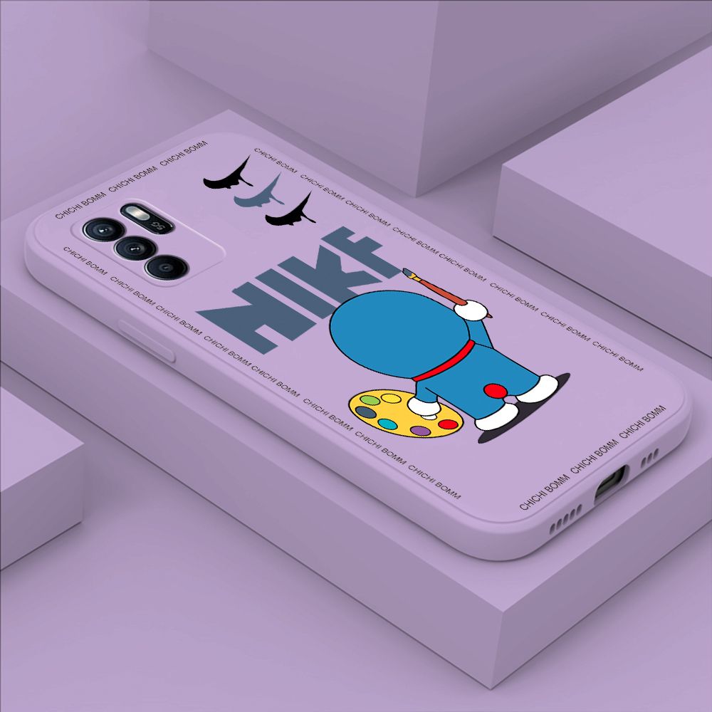 Hontinga for OPPO Reno6 Z 5G Case Fashion Cat Phone Case Phone Case Soft Square Edge Silicone Cases Full Lens Cover Shockproof Protection Cover