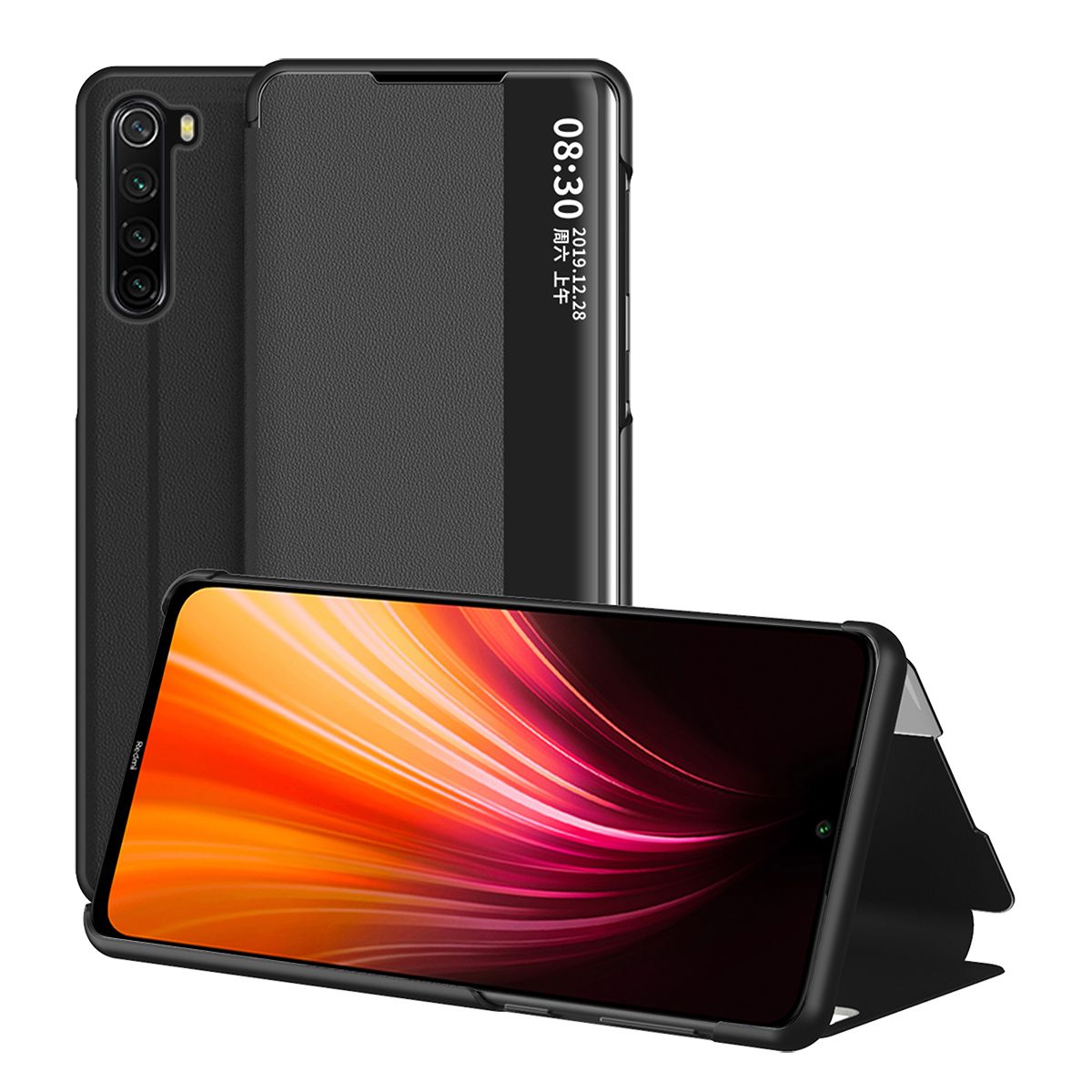 Smart Case For Xiaomi Redmi Note 8 Cover Flip PU Leather Shockproof Window View Cases