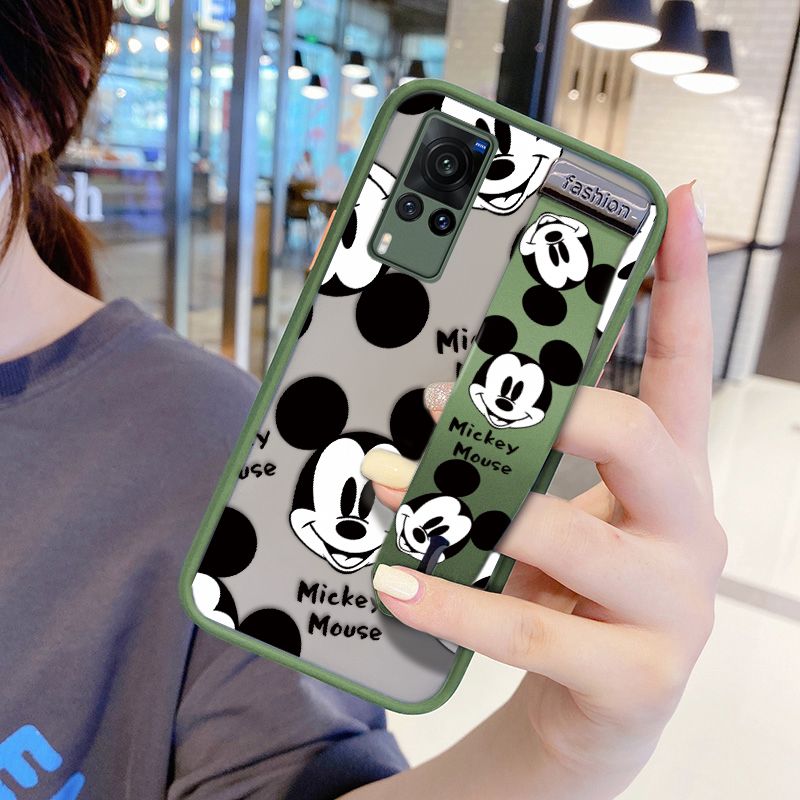 UCUC for VIVO X60 Wrist Strap Case Cute Mouse Avatar Wristband Printing Cover Shockproof Ultra Thin Phone Case
