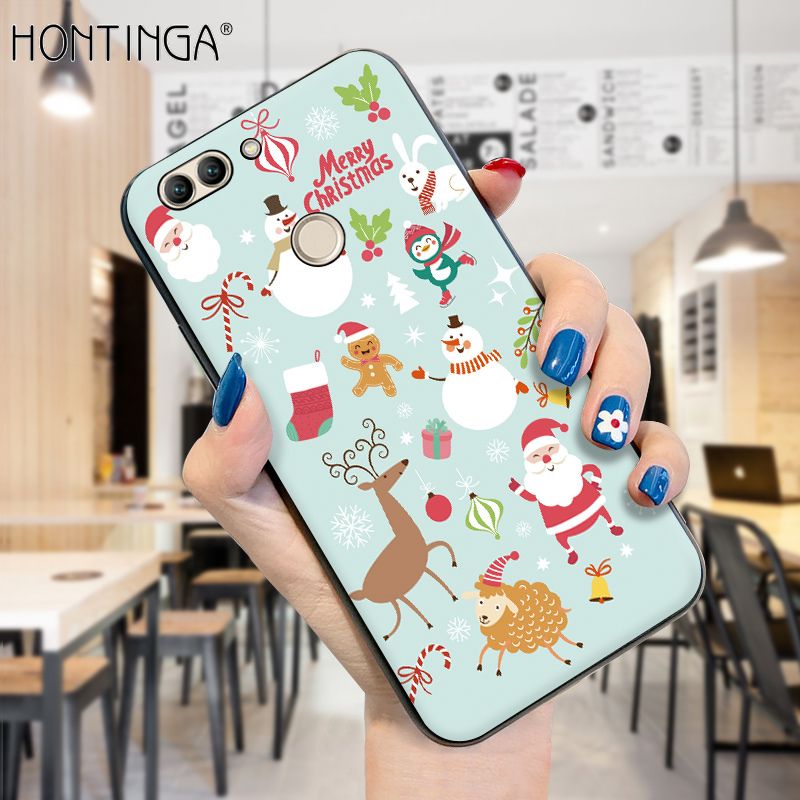 Hontinga for Huawei Nova 2 Plus Case Merry Christmas Gifts for Girls Boys Phone Cover Shockproof Soft Silicone TPU Cases