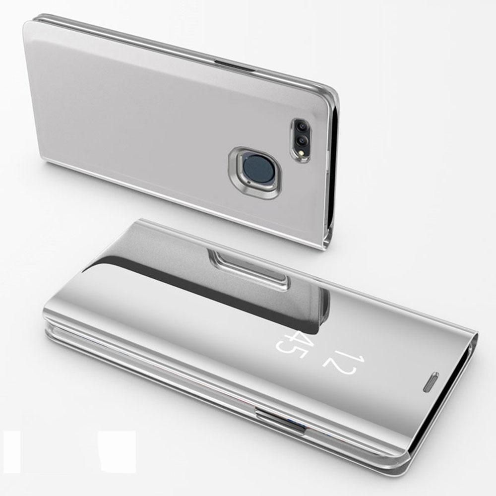 Smart Mirror Flip Phone Case For Huawei Enjoy 7S View PU Leather Stand Protective Cover