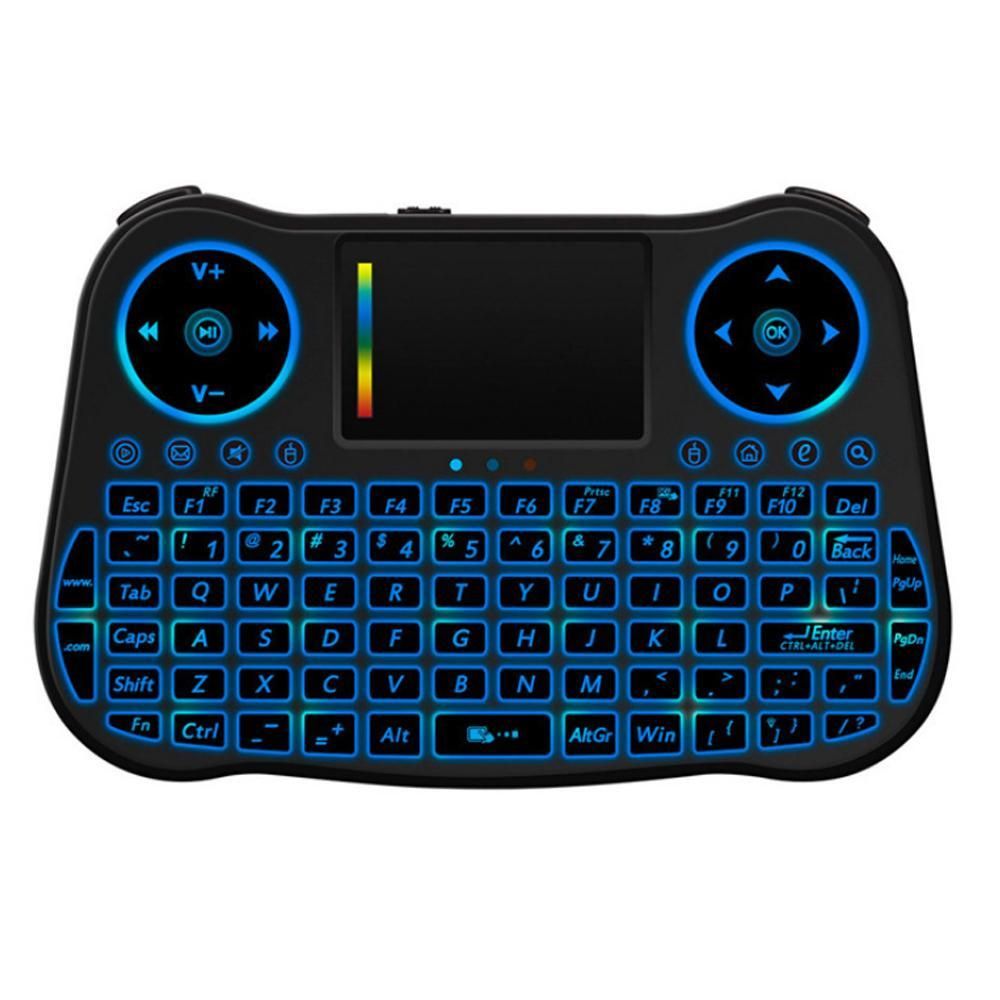 7 Colorful Backlit 2.4G Wireless Mini Keyboard Touchpad Air mouse For PC Andriod TV Box Portable MT08