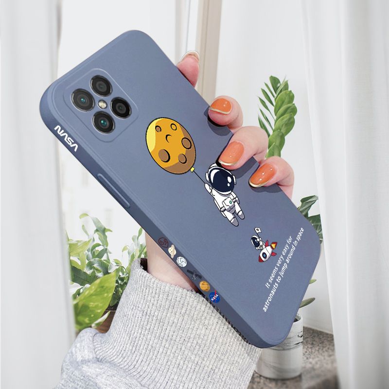 AMORVOR for Huawei Nova 8 SE Back Cover Cartoon Astronautn Side design Soft Case Liquid Silicone Phone Cases