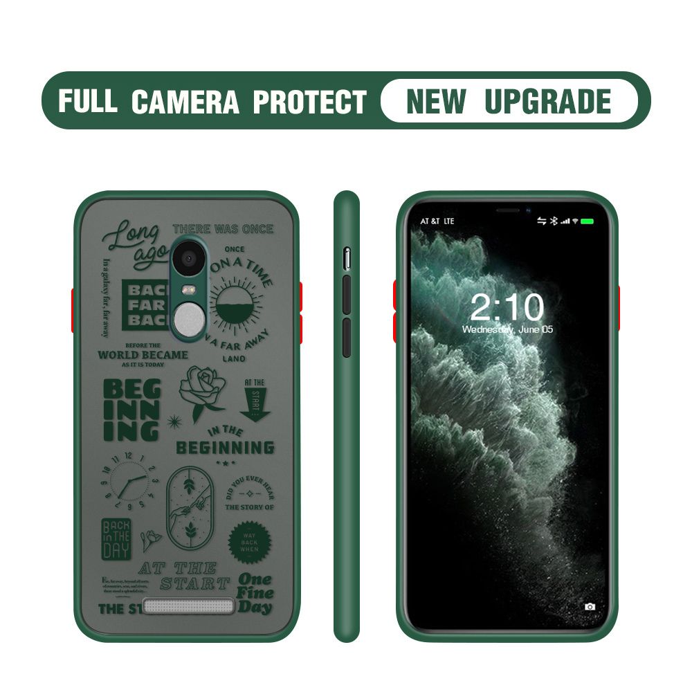 Hontinga for Redmi Note 3 / Note 3 Pro Case Popular Clock Poster Camera Shockproof Protection Cases Edge Frosted Transparent Phone Cover