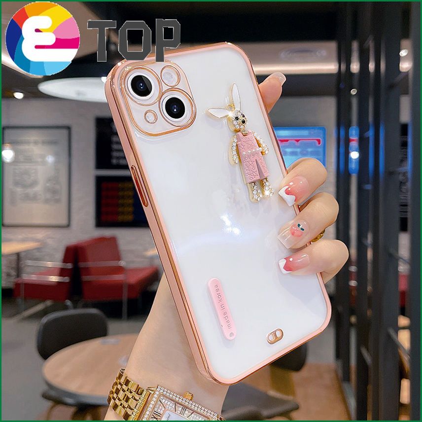Suitable for Apple 13 mobile phone shell iPhone13pro silicone protective sleeve all-inclusive transparent 13promax rabbit tide